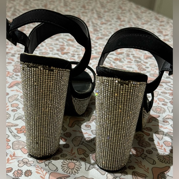 Qupid Rhinestone Heels - Size 7.5, Sparkling Glam - Picture 3 of 4